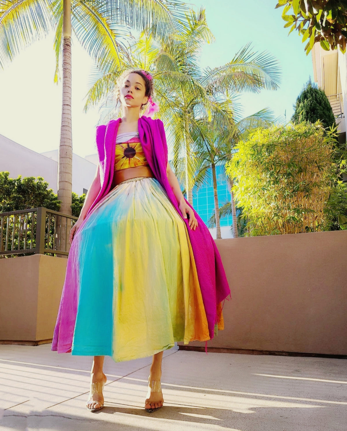 BRUSHSTROKE "BLOOM" SKIRT