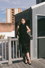 FRINGE MOCKNECK SHEATH