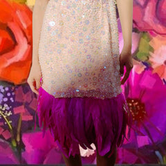FEATHER BLOOM BEADED DRESS