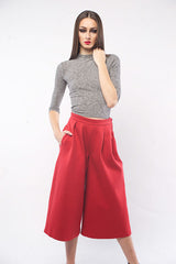 SCUBA WIDE LEG CROPPED PANT