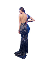 METALLIC SEQUINS KIMONO GOWN