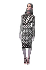 SLN SIGNATURE POLKADOT PENCIL SKIRT