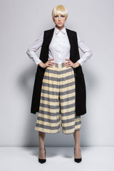 PLISSE’ WIDE LEG CROPPED PANT