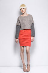 BICOLOR CROPPED SWEATSHIRT