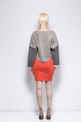 BICOLOR CROPPED SWEATSHIRT