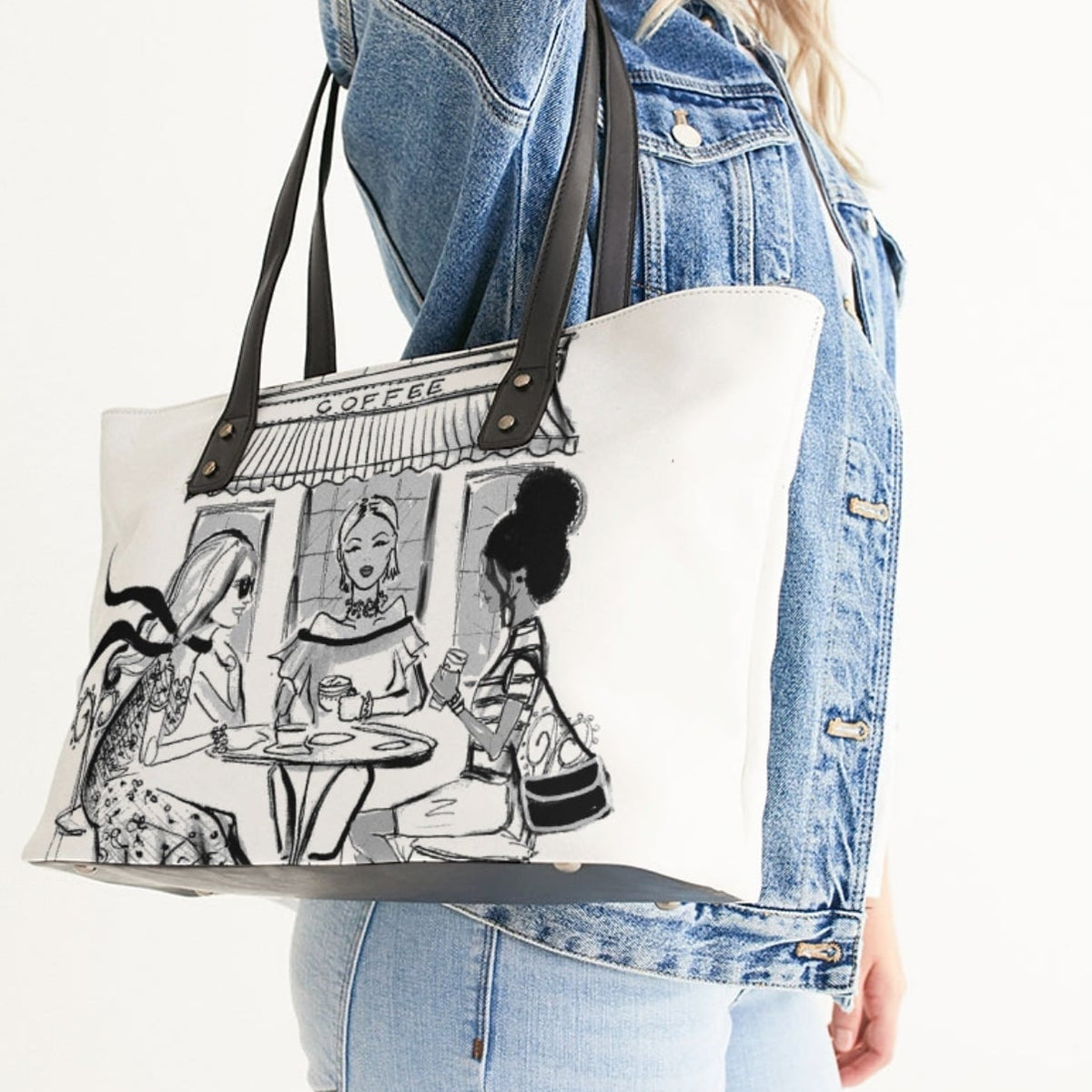 CAFE' PRINT TOTE