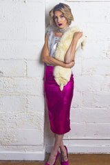 METALLIC PENCIL SKIRT