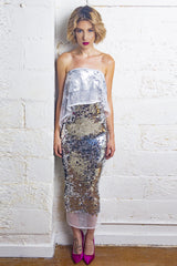 STRAPLESS SEQUIN SHEATH