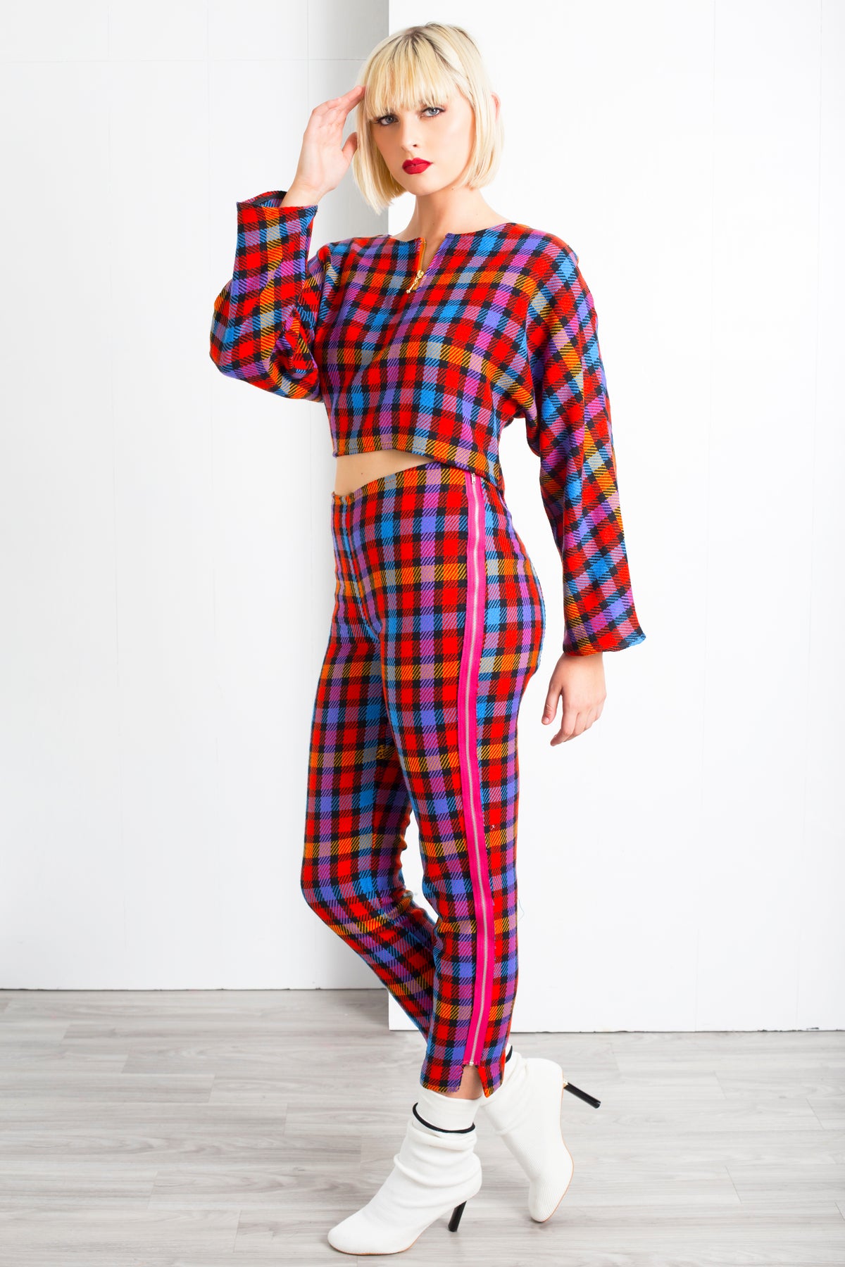 PLAID CROPPED TOPPER