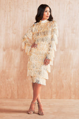 FRINGE MOCKNECK SHIFT