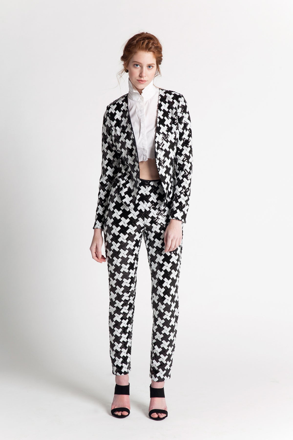 XO SEQUINS ASSYMETRICAL JACKET