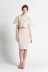 BASKET WEAVE CROPPED SWEATSHIRT